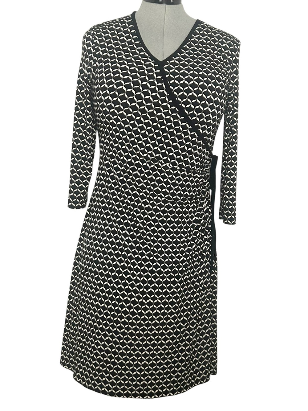 Vintage City Triangles Faux Wrap Dress